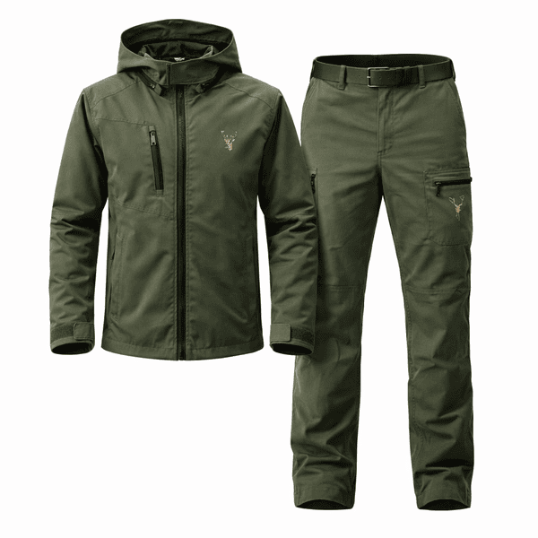 Costum de Vânătoare model Codru cu Cerb Brodat – Geaca si pantaloni Premium Outdoor