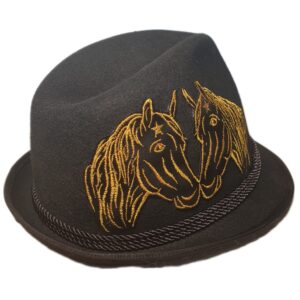 Palarie clop negru cu 2 cai