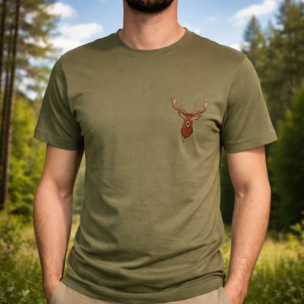 Tricou Vânătoare cu Cerb brodat - imagine 3