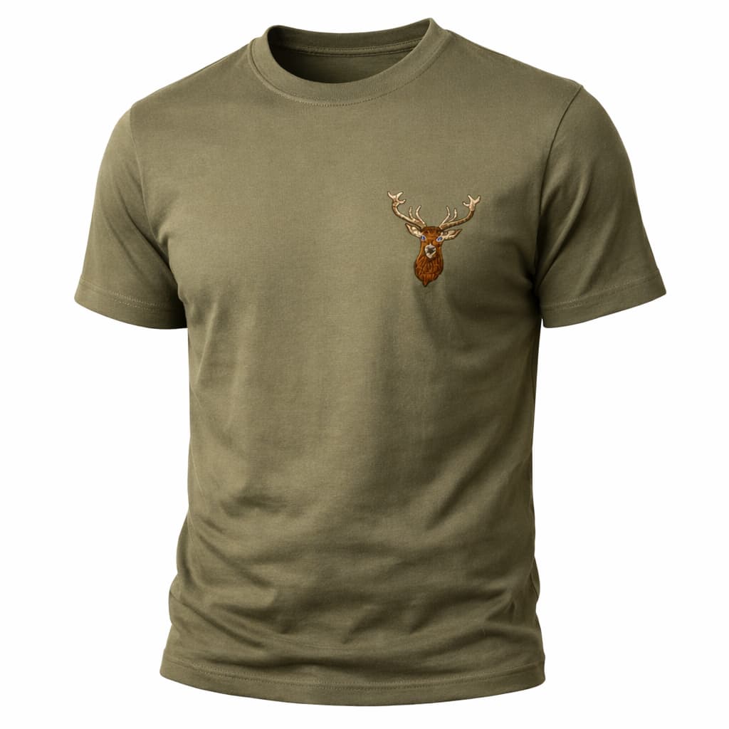 Tricou Vânătoare cu Cerb brodat