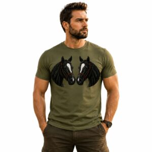 Tricou personalizat cu doi Cai negri