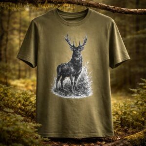 Tricou de Vânătoare Personalizat – Cerb Carpatin HUNTECORE06