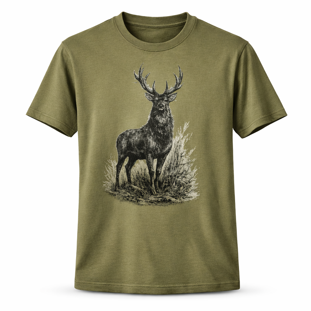 Tricou de Vânătoare Personalizat – Cerb Carpatin HUNTECORE06