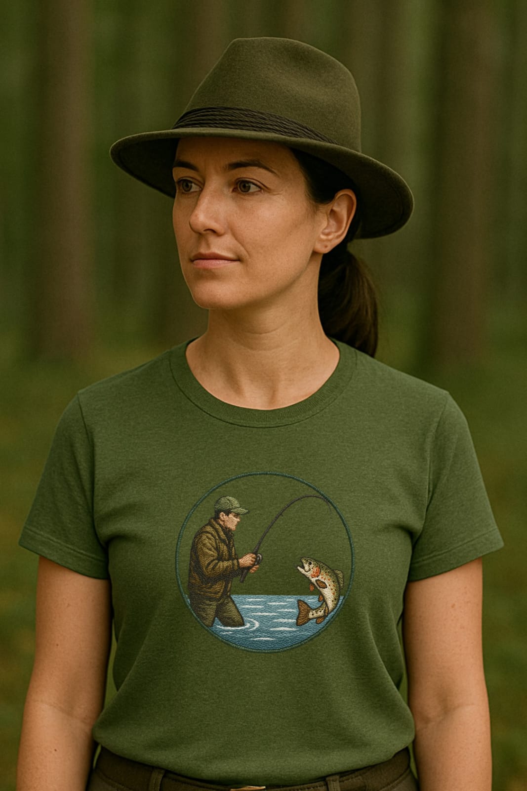 Tricou Pescuit personalizat cu Pescar si Pește