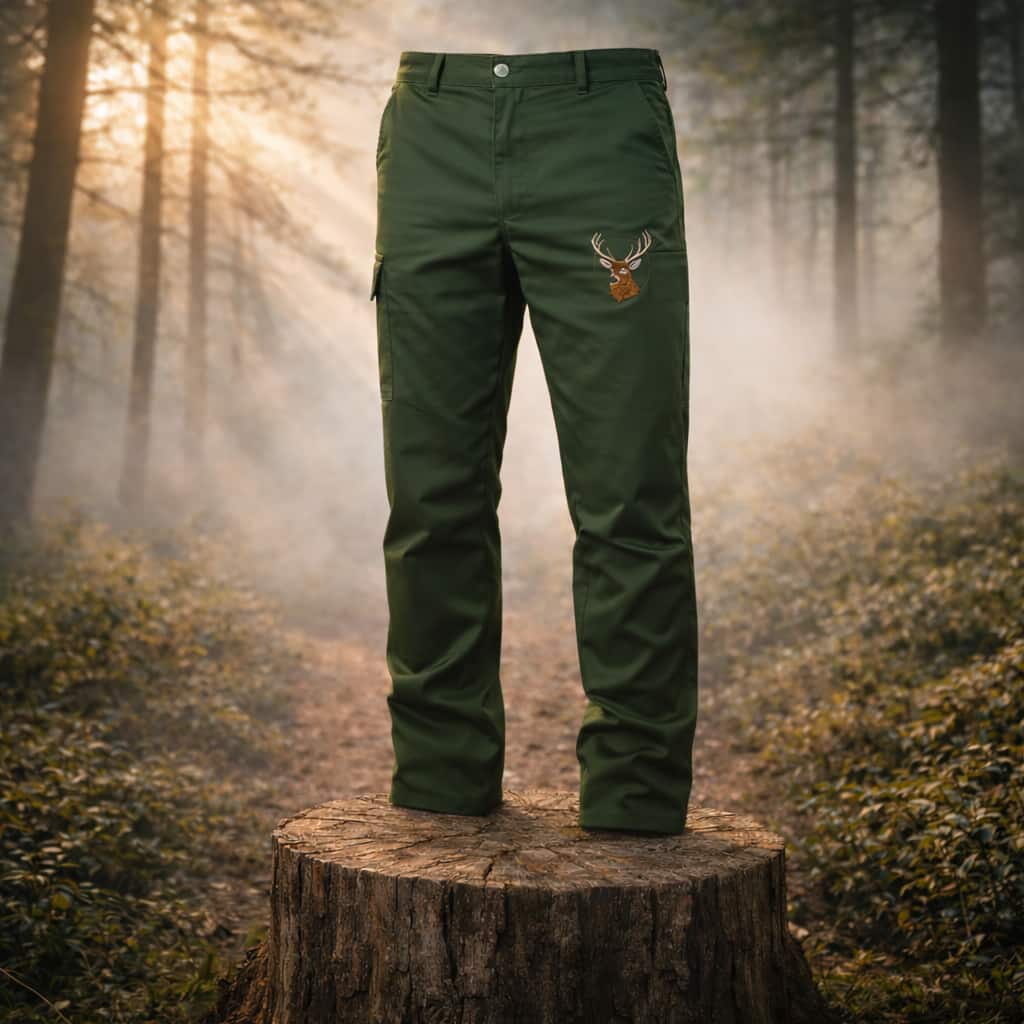 Pantaloni de Vânătoare cu Cerb brodat - imagine 5