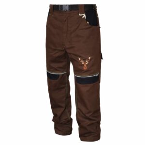 Pantaloni pentru vânătoare și drumeții personalizați cu cerb brodat – rezistenți, confortabili și unici. Croială ergonomică, buzunare multiple.