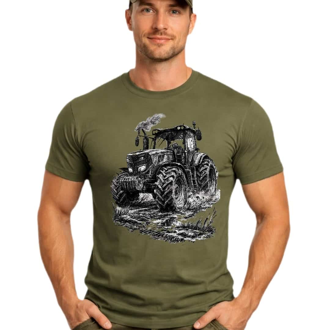 Tricou de vanatoare personalizat cu Tractor
