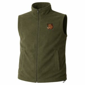 Vesta de Vânătoare cu mistret brodat , material polar(fleece) , model unisex,Călduroasă și Rezistentă, S–3XL