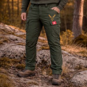 Pantaloni de Vânătoare model Clasic cu Cerb Brodat – Premium Outdoor