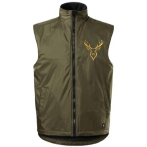 Vestă de vânătoare Rip-Stop unisex, cu cerb brodat și fleece 300 g/m². Călduroasă, rezistentă și ideală pentru vânătoare, pescuit și activități outdoor. S-3XL.