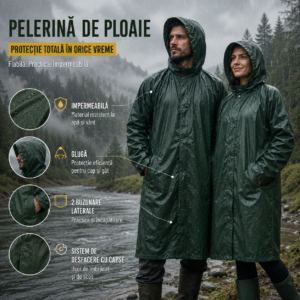Pelerină de ploaie impermeabilă pentru ciobani și vânători,pescari
